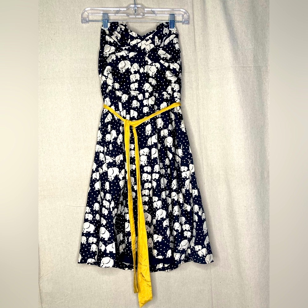 Anthropologie Porridge Strapless Elephant Dress Size 4 *READ DESCRIPTION*